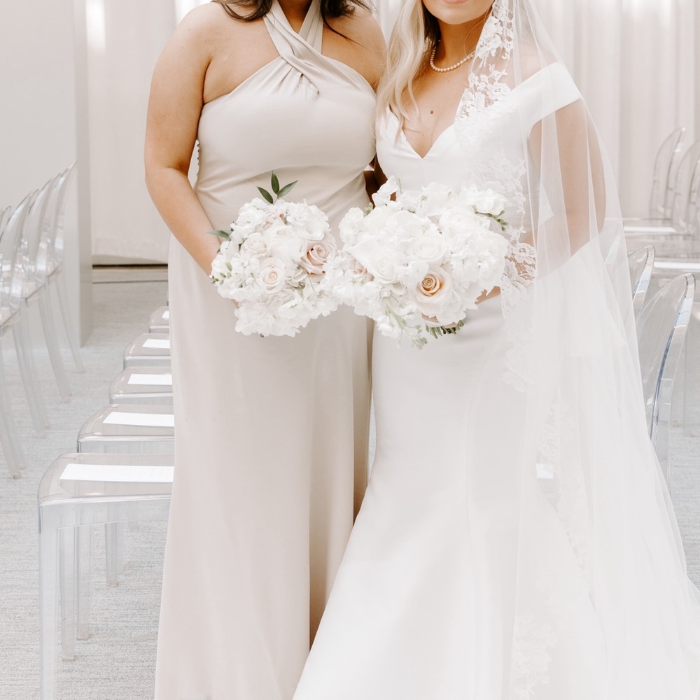 Anthropologie BHLDN Ruby Twist Halter Satin Gown - Picture 5 of 6